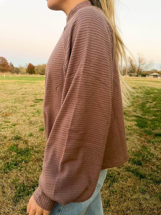 New Classic Oversized Knit Top - Mocha