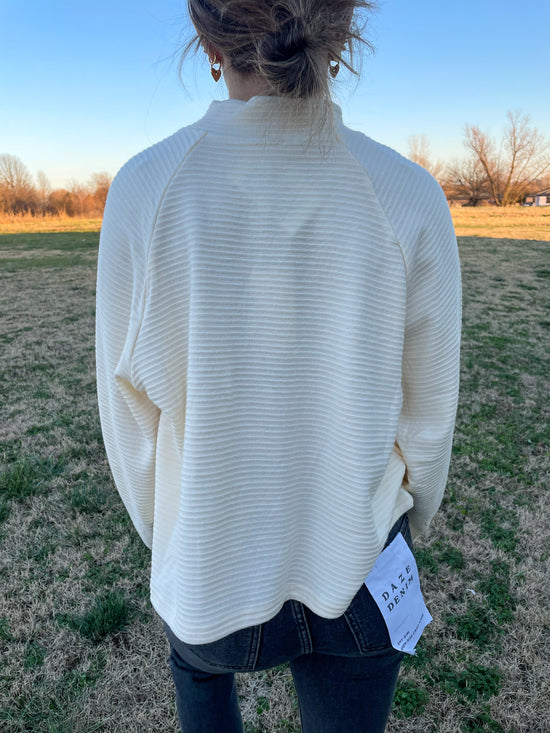 New Classic Oversized Knit Top - Cream