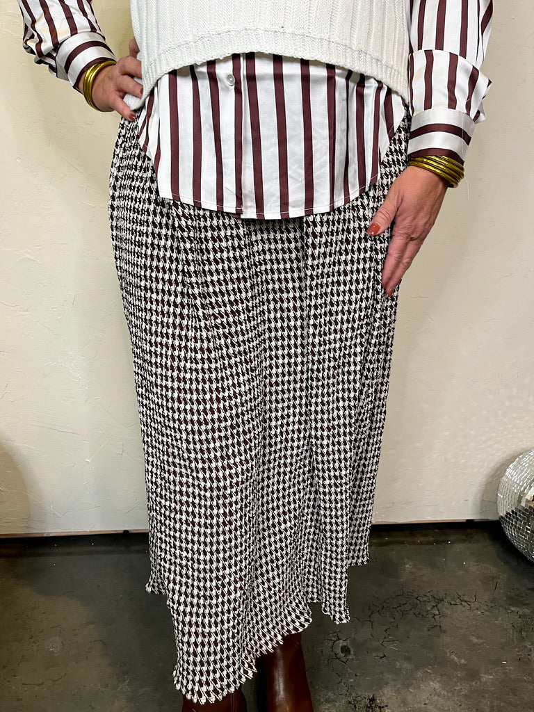 Mayflower Check Skirt - Brown