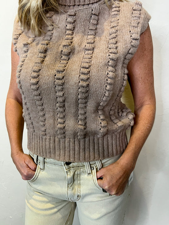 Willow Sleeveless Turtleneck - Taupe