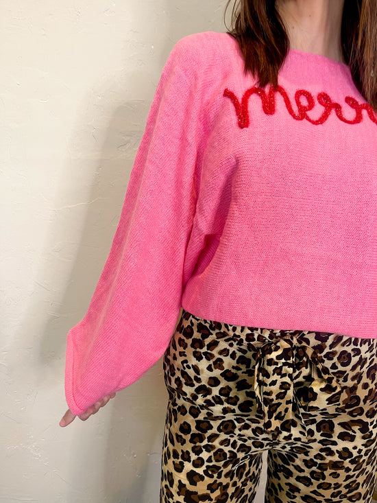 Tinseltown Merry Sweater - Pink