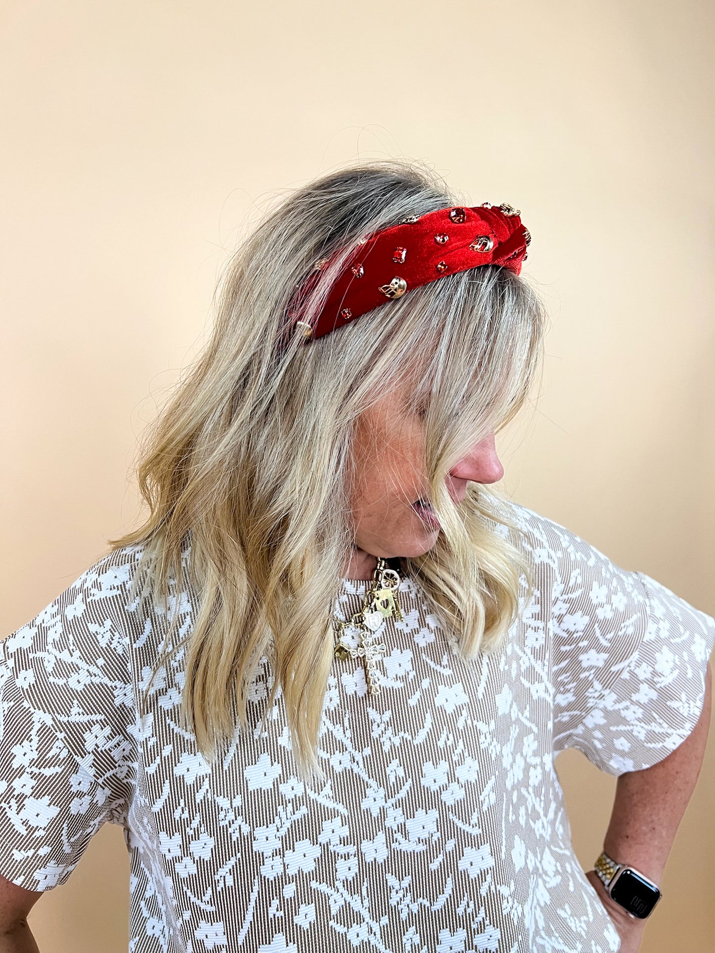 Game Day Charm Headband - Red