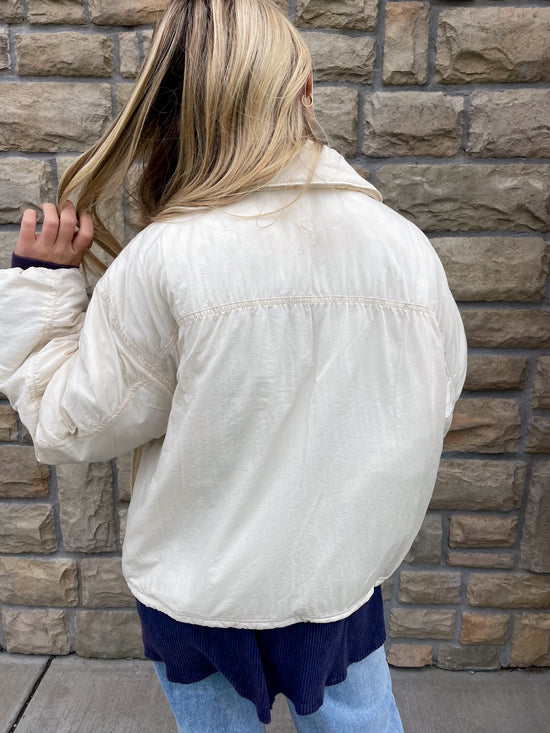 Free People: Off The Bleachers Coaches Jacket - Sea Salt - Revel Boutique