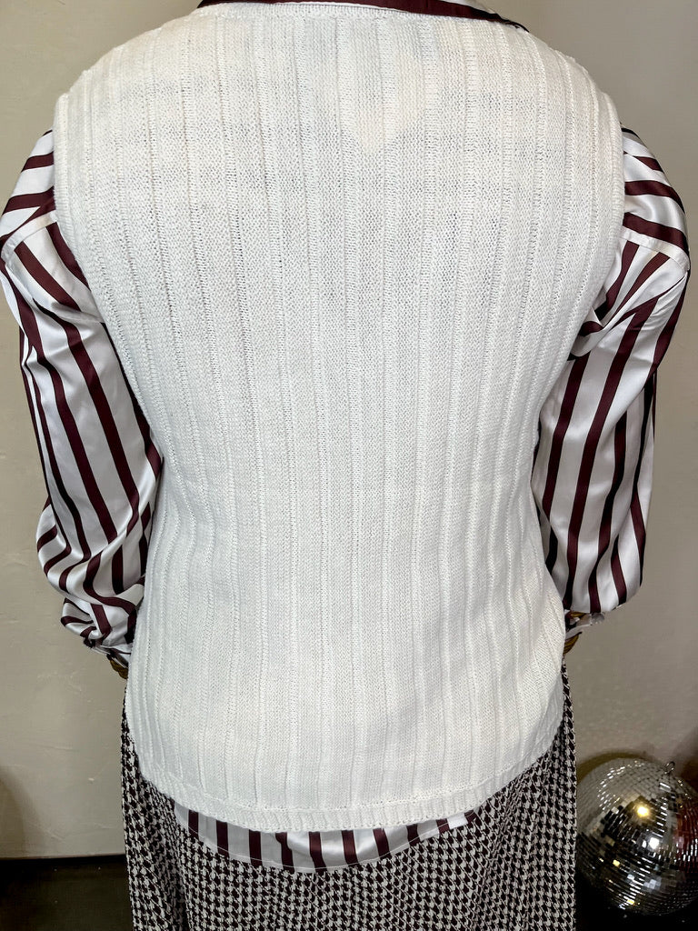 Ivy League Sweater Vest - Ivory