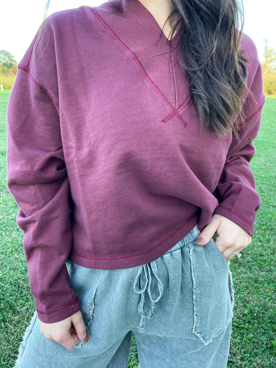 Free People: Moonstruck Pullover - Oxblood