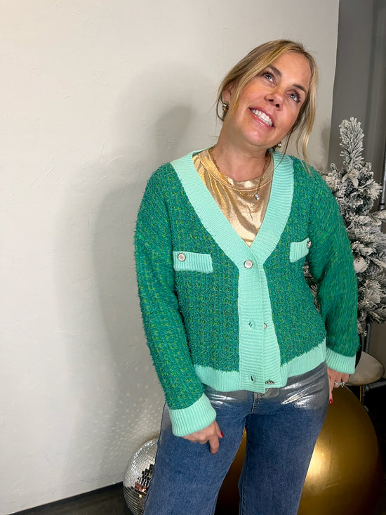 Fresh Style Cardigan - Green