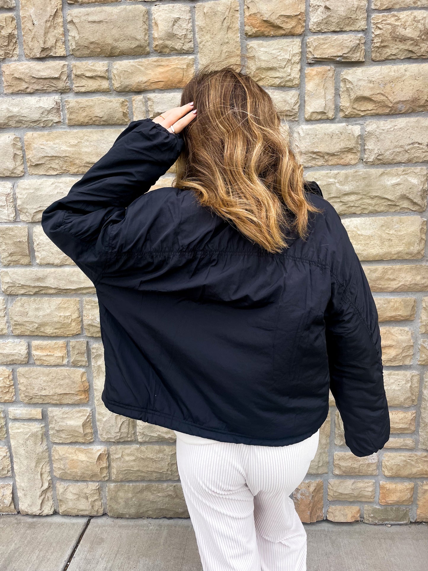 Free People: Off The Bleachers Coaches Jacket - Black - Revel Boutique