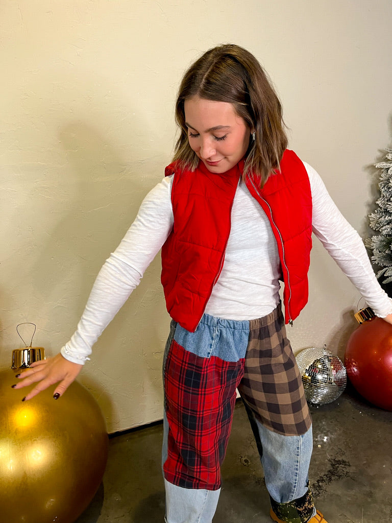 Denver Puff Vest - Red