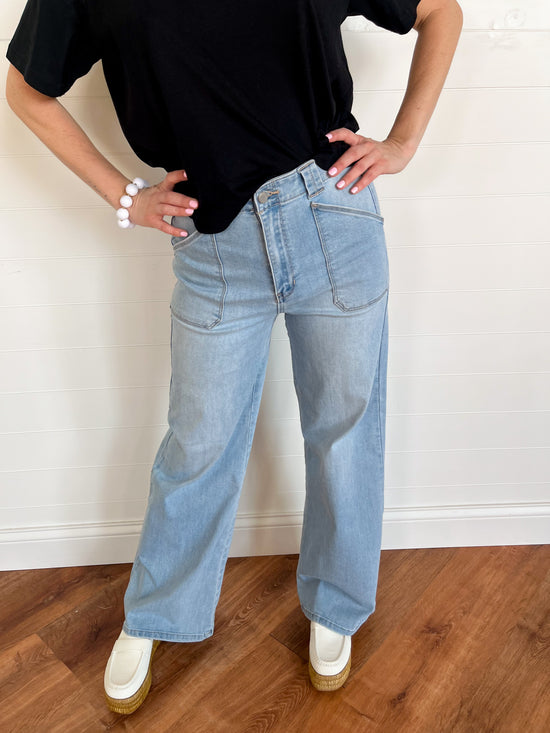 San Diego Utility Jeans - Light Denim - Revel Boutique