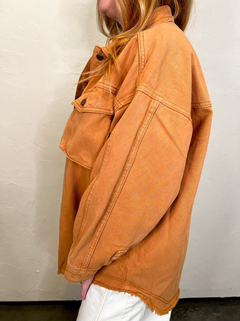 Off Duty Oversized Shacket - Camel