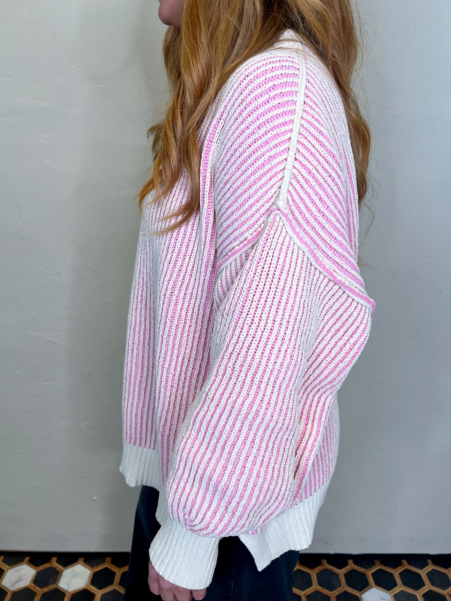 Stripes & Spice Sweater - Pink