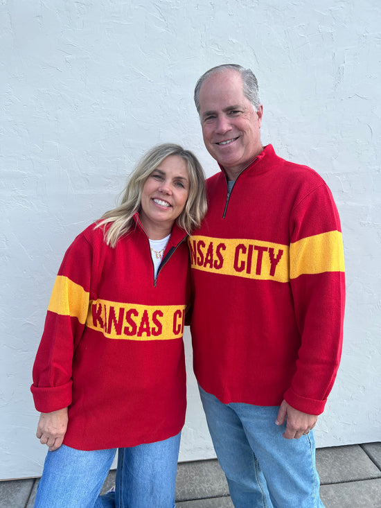 Exclusive Kansas City Quarter Zip Sweater-Unisex - Revel Boutique