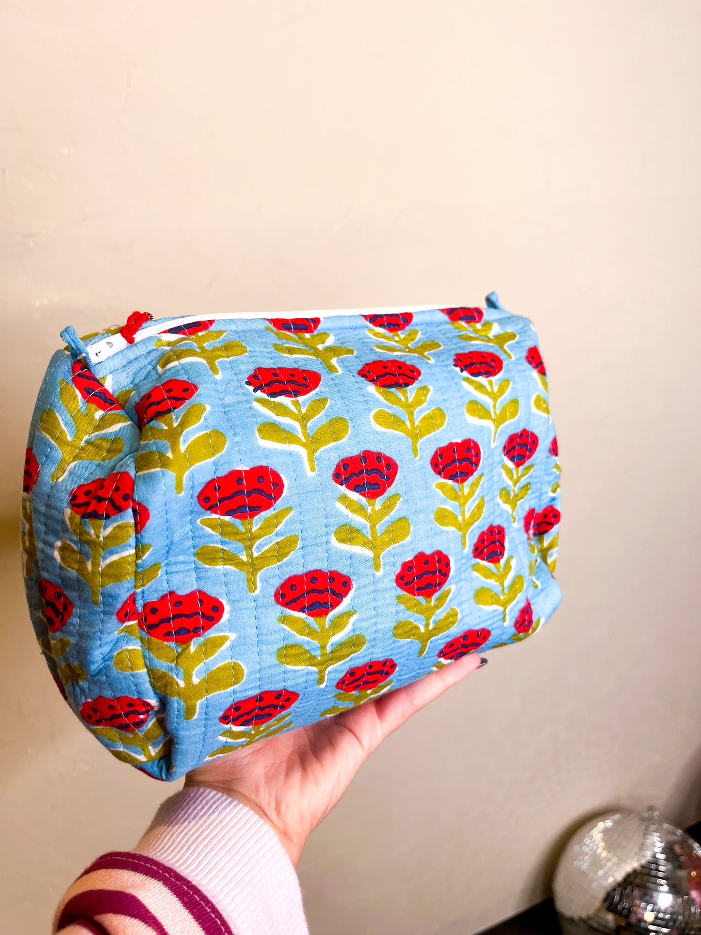 Quilted Makeup Bag - Floral