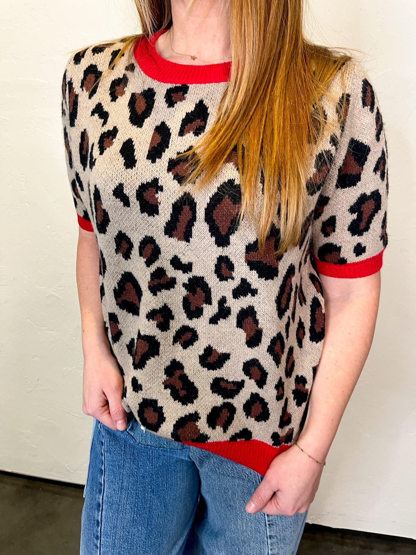 Wild Cat Short Sleeve Sweater