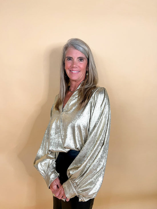 Cheers To That Blouse - Gold - Revel Boutique