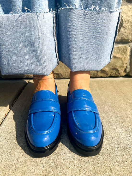 Bradshaw Patent Loafer - Blue - Revel Boutique