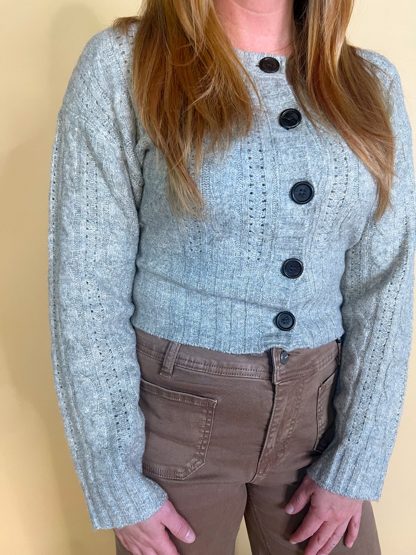 Fireside Cable Cardi - Beige