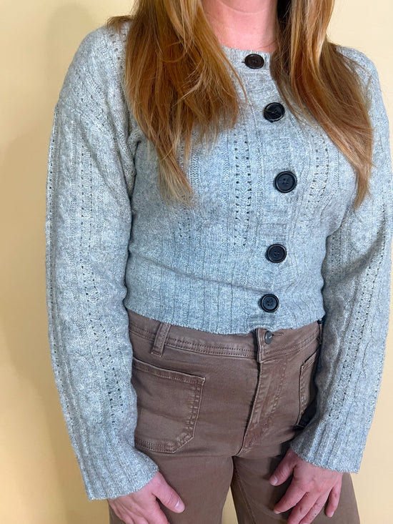 Fireside Cable Cardi - Beige - Revel Boutique