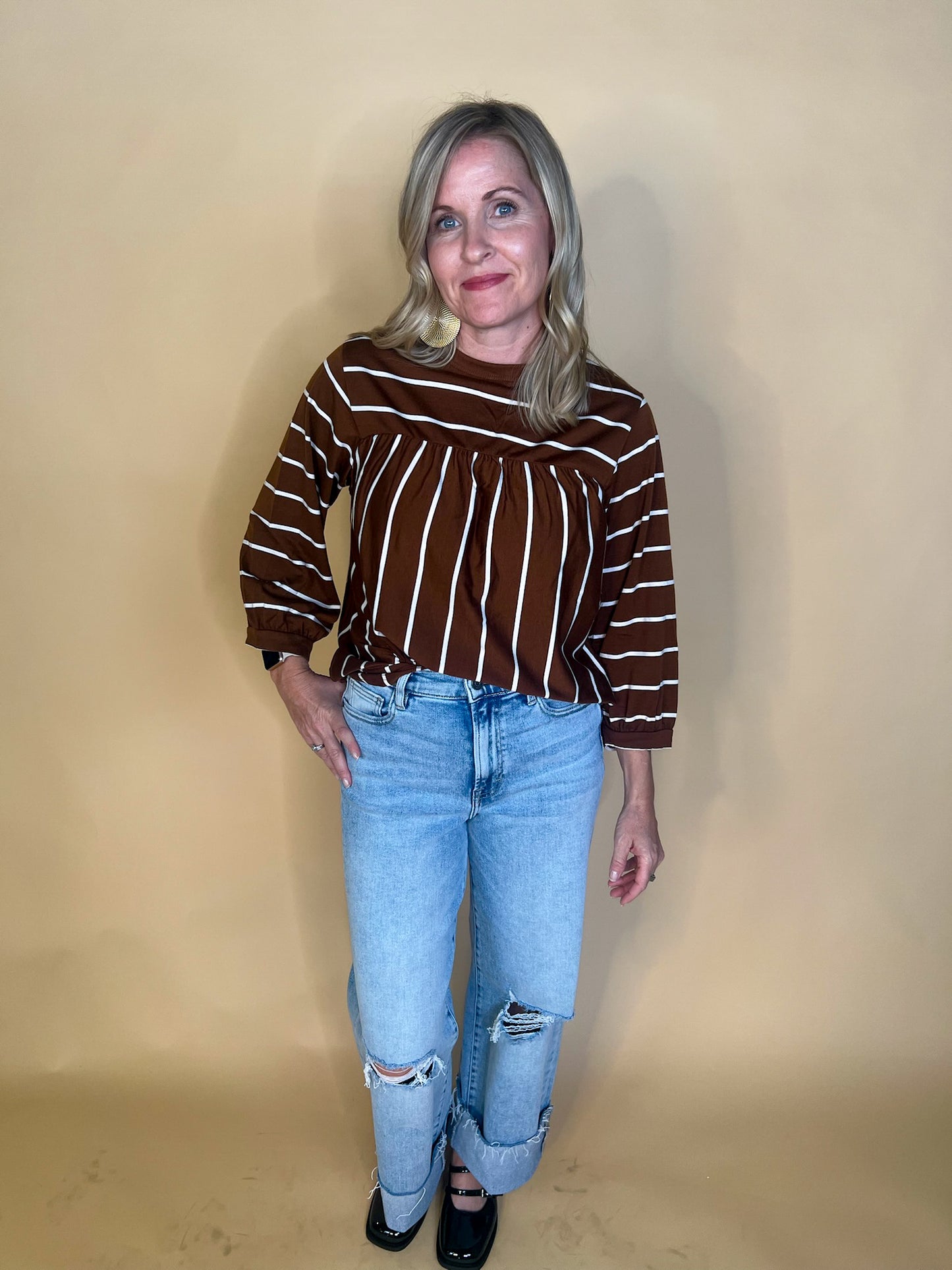 Willow Striped Blouse - Brown