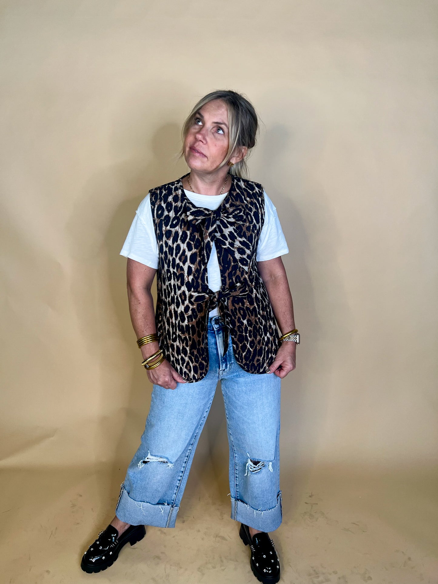 En Vogue Tie Vest - Leopard - Revel Boutique