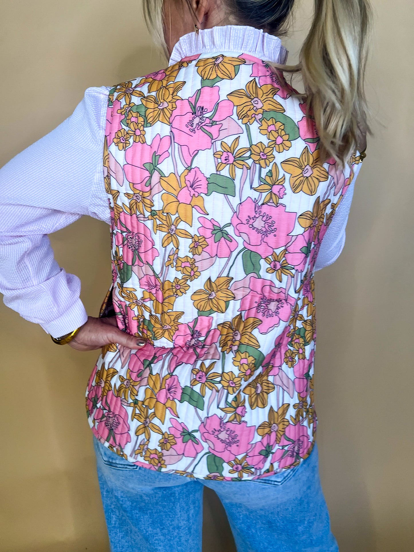 En Vogue Tie Vest - Floral - Revel Boutique