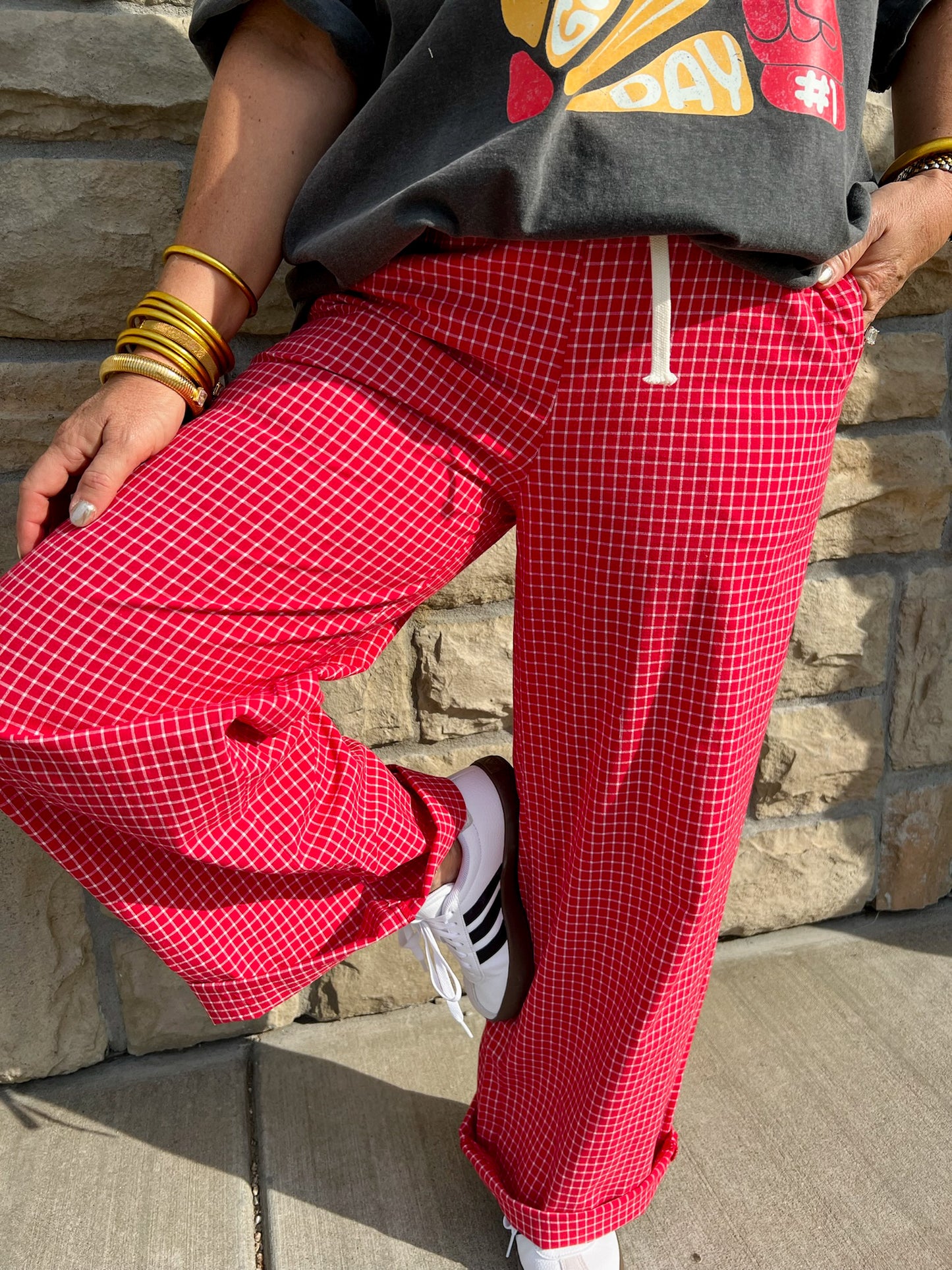 Karma Drawstring Pants - Red