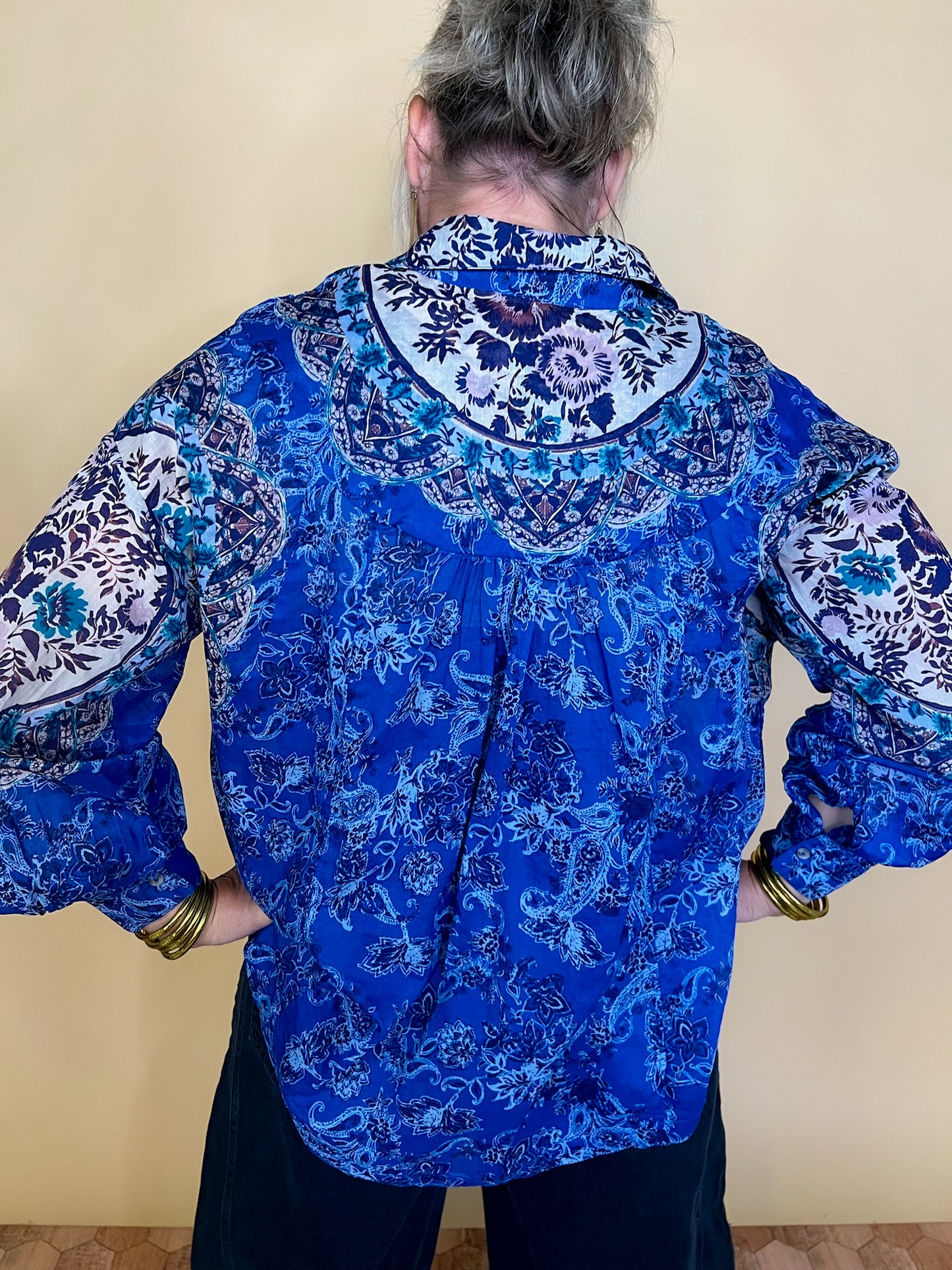 Free People: Rose Bud Blouse - Blue - Revel Boutique