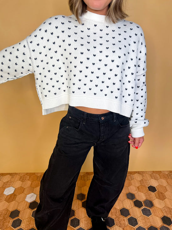 Free People: Easy Street Patterned Crop - White Navy - Revel Boutique