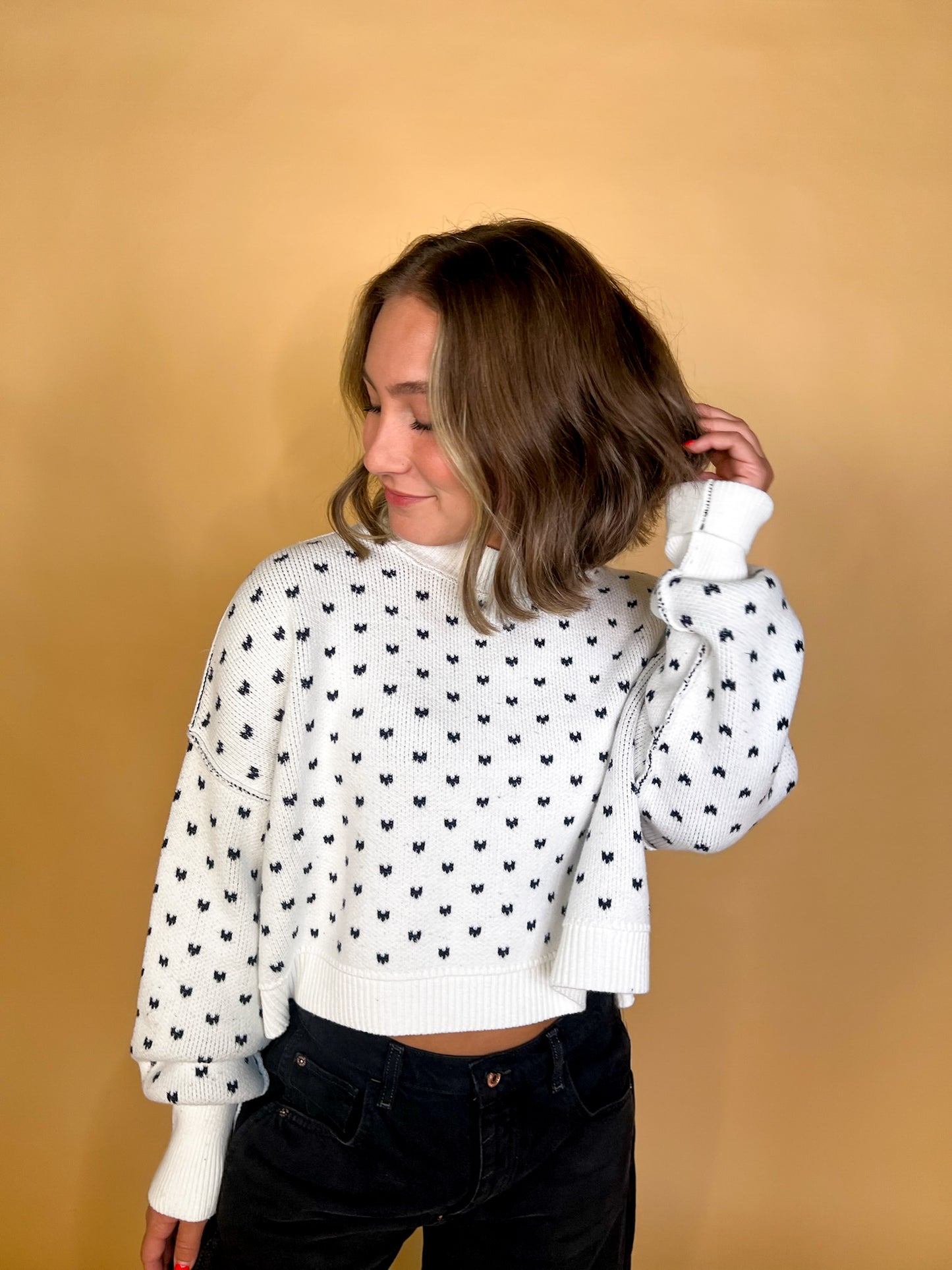 Free People: Easy Street Patterned Crop - White Navy - Revel Boutique