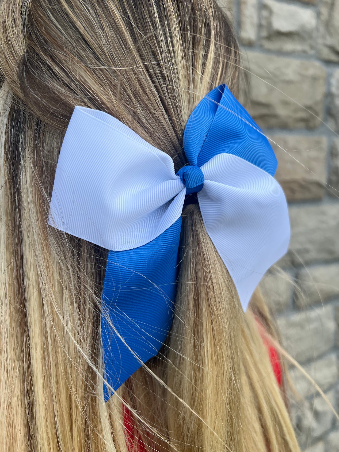 Cheer Squad Bows - Blue/White