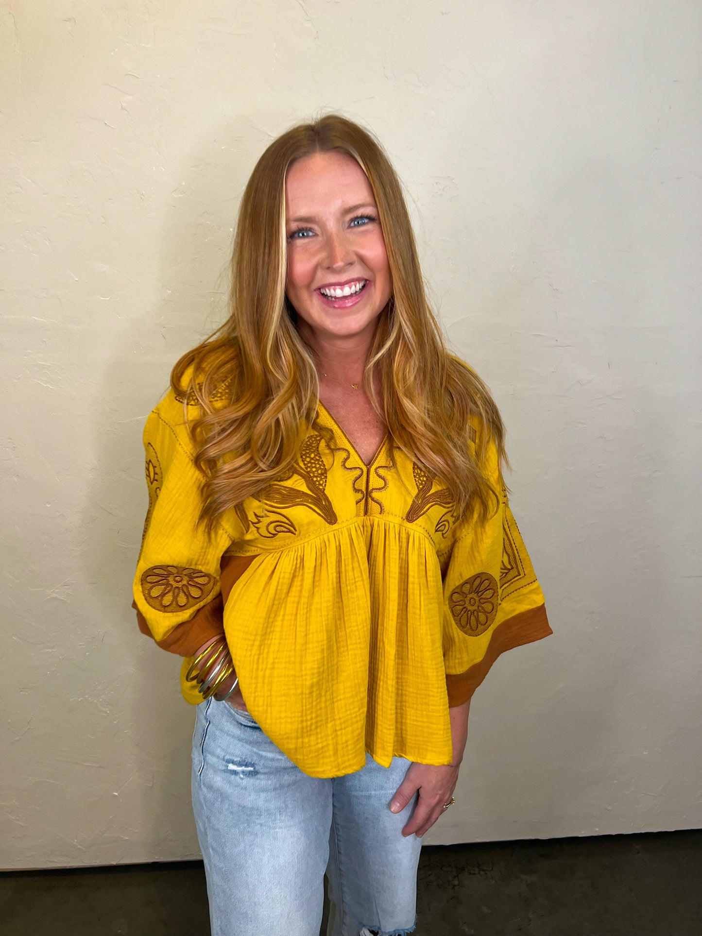 Golden Hour Embroidered Blouse