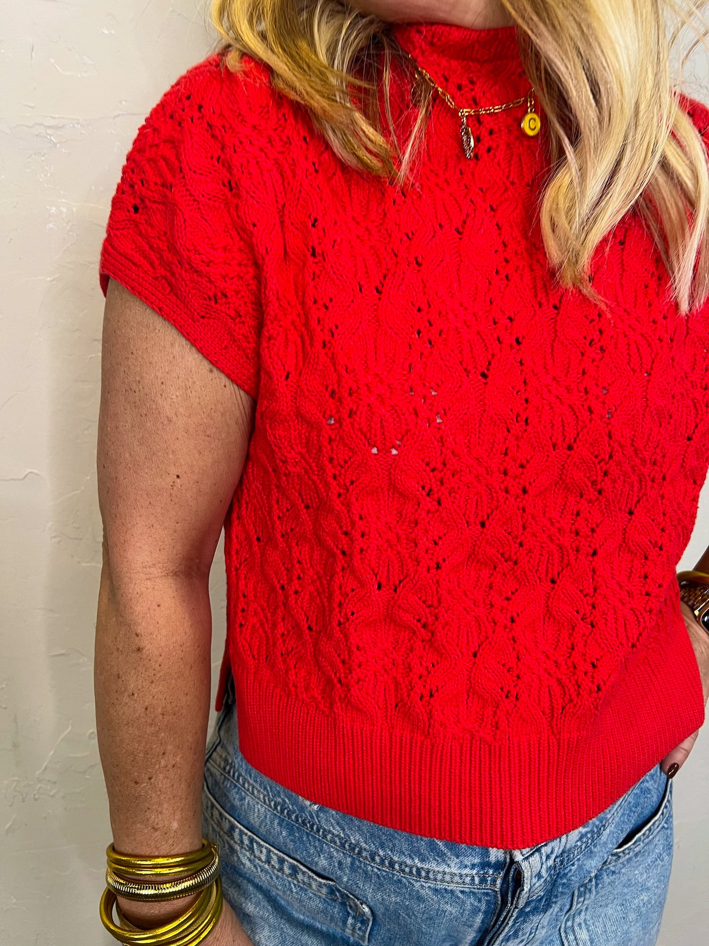 Free People: Vickie Mock Neck Sweater - Heart Eyes - Revel Boutique