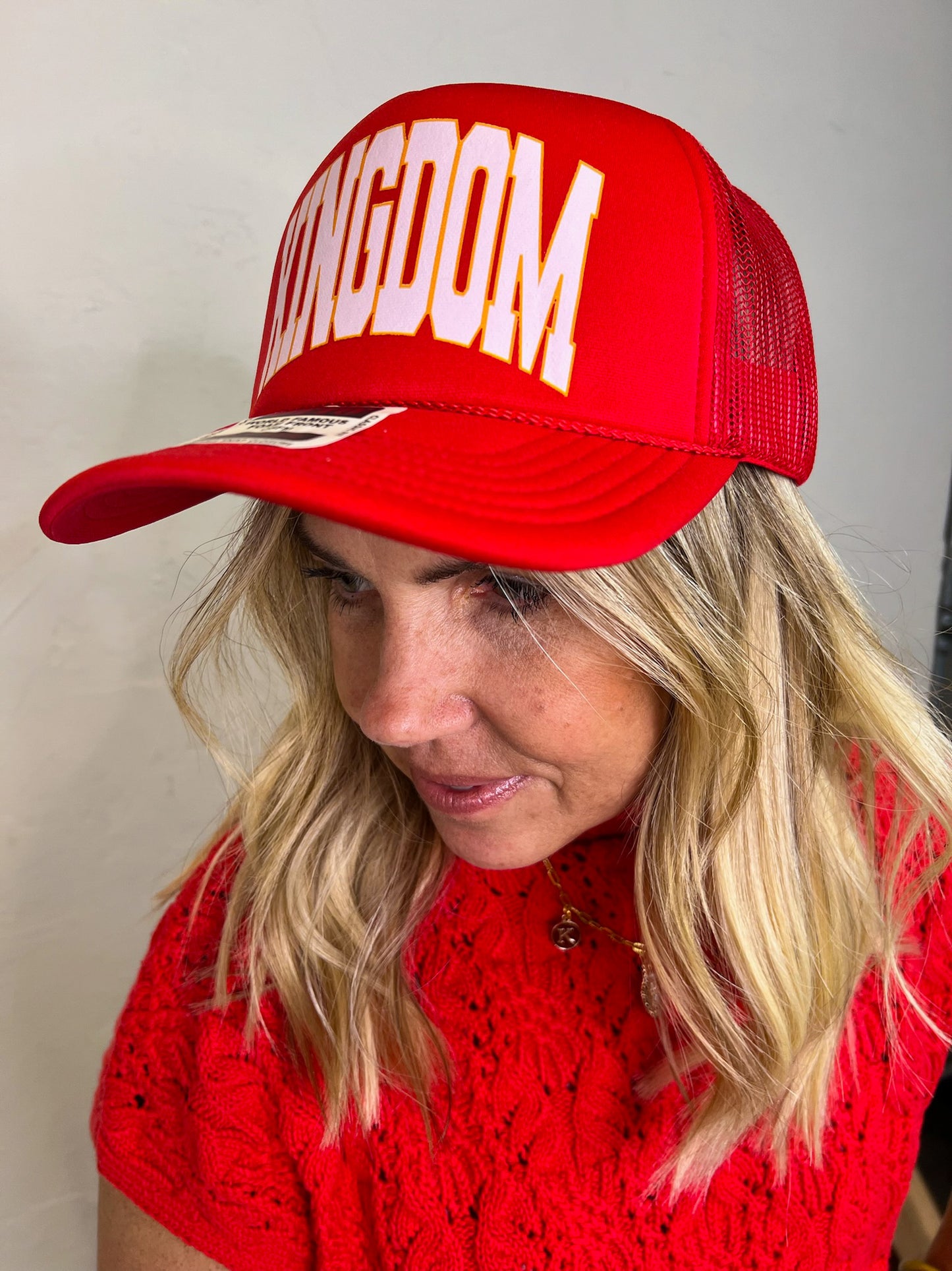 Kingdom Trucker Hat - Red - Revel Boutique