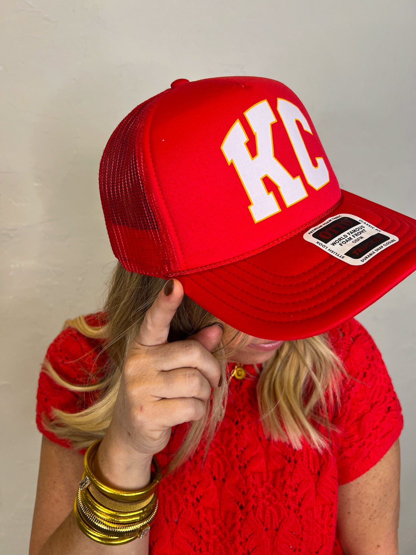 KC Trucker Hat - Red - Revel Boutique