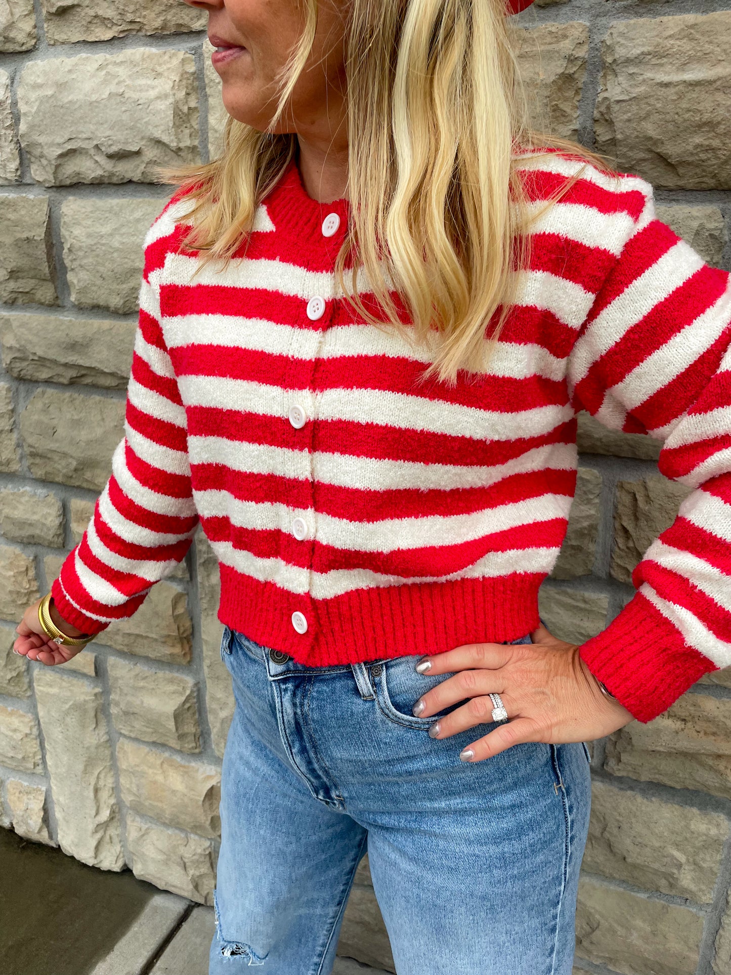 Yardline Striped Cardigan - Revel Boutique