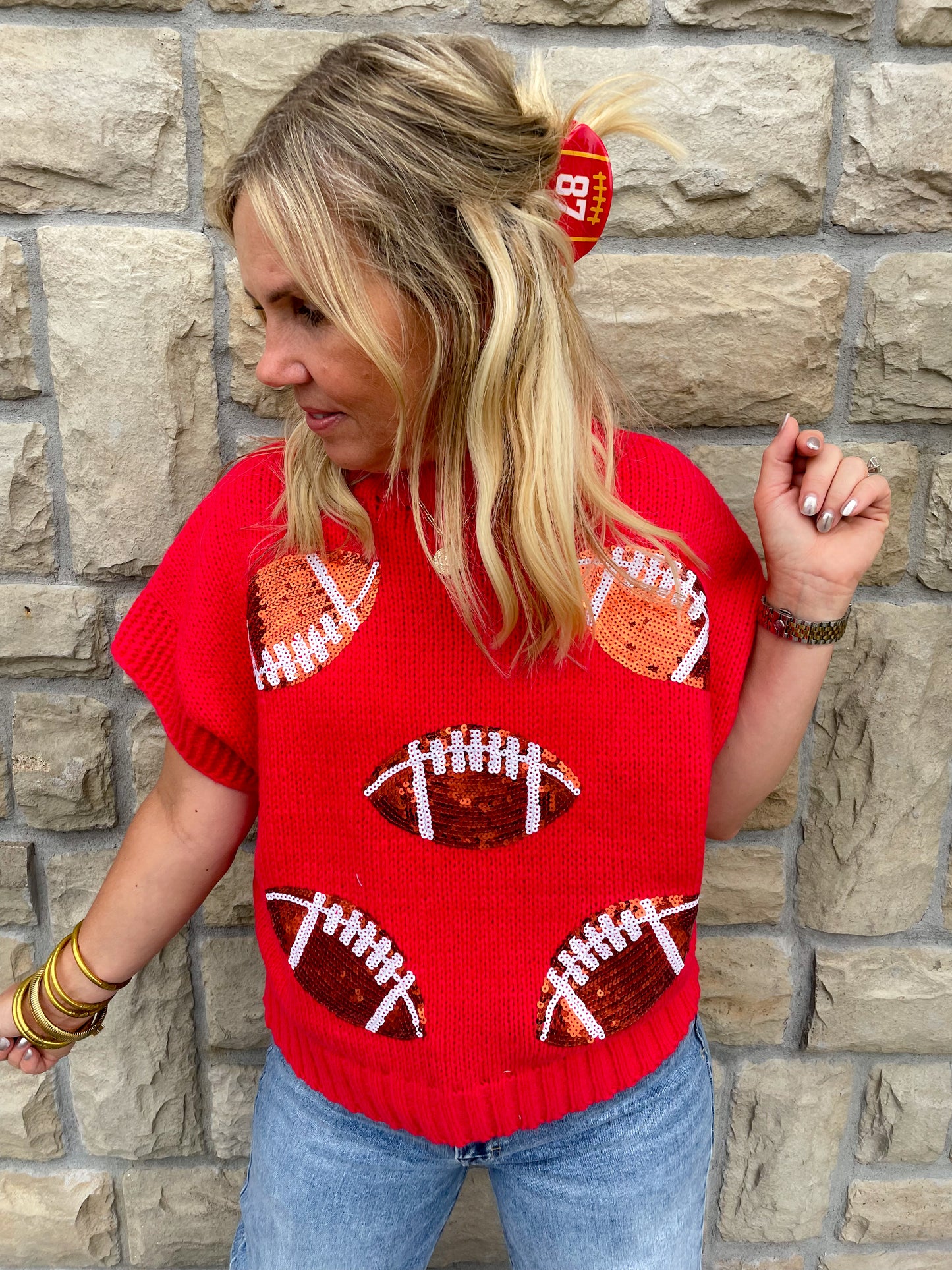 Spirit Fingers Football Sweater - Revel Boutique