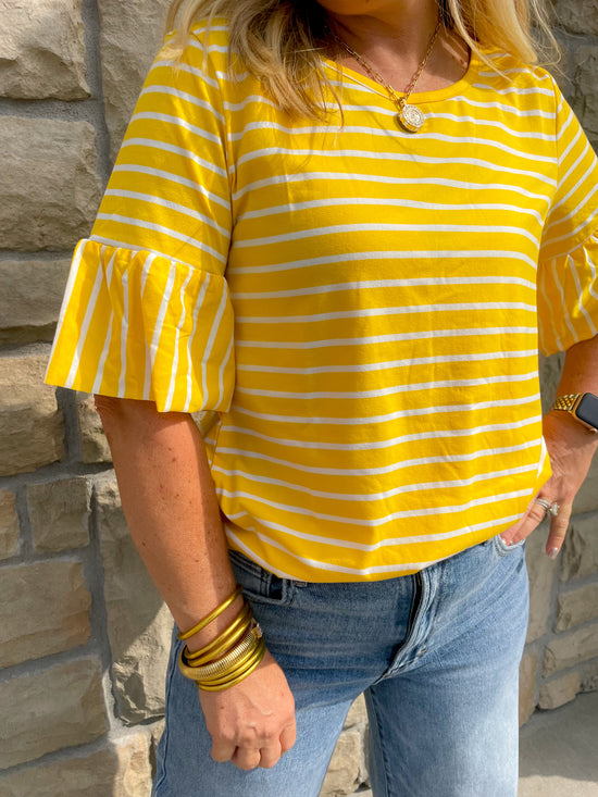 Add Some Flair Top - Yellow - Revel Boutique