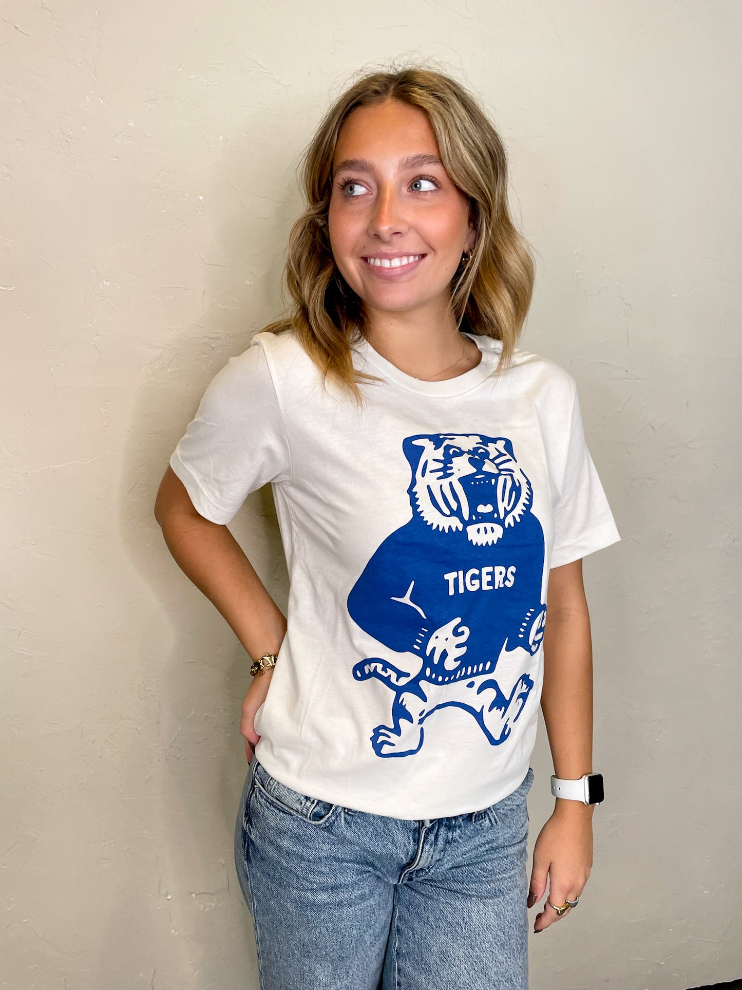 Vintage Tigers Tee - Royal Blue