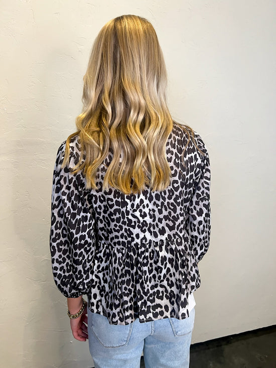 Brunch Babe Tie Top - Leopard