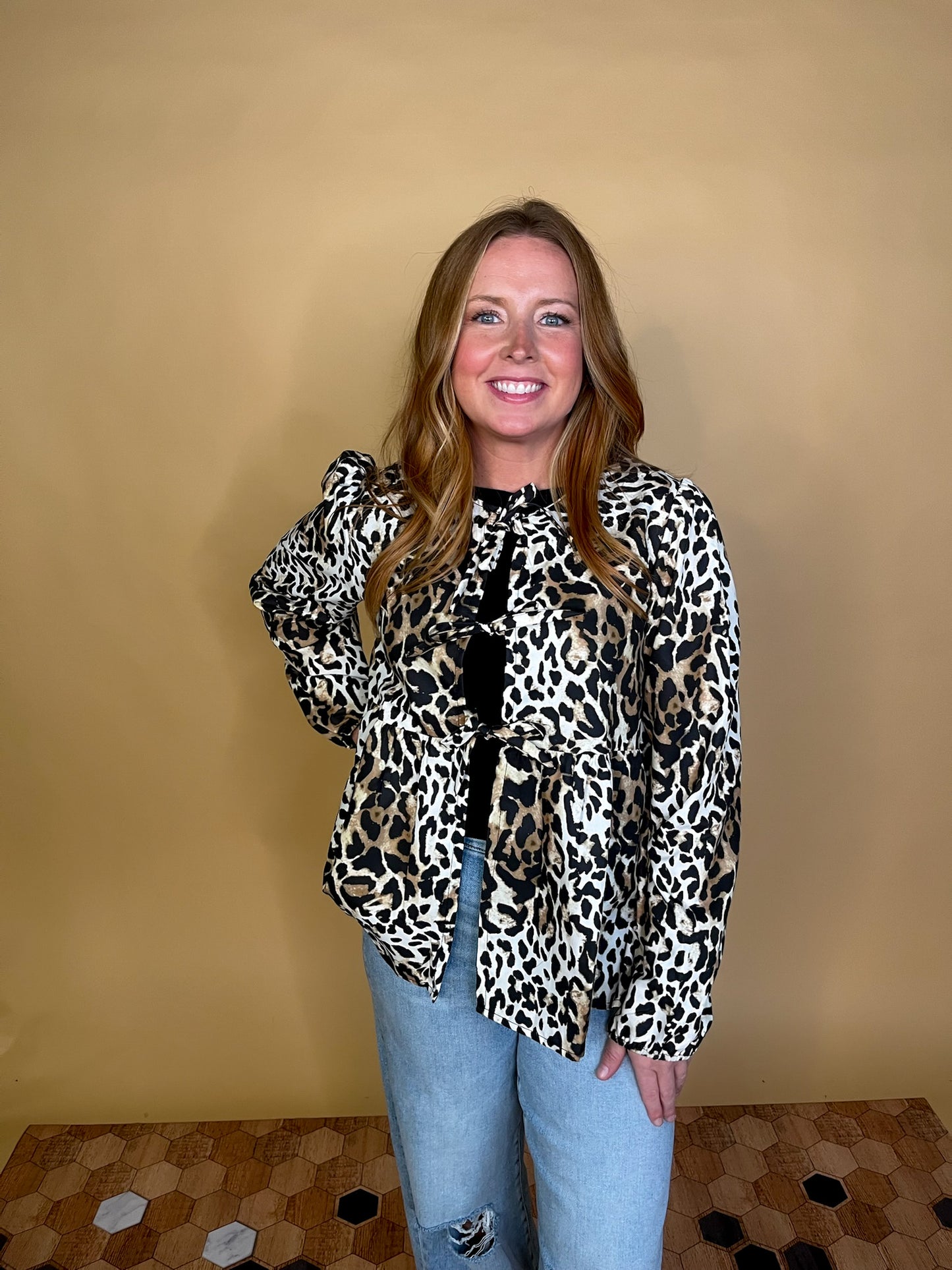 In The Wild Leopard Tie Top - Revel Boutique