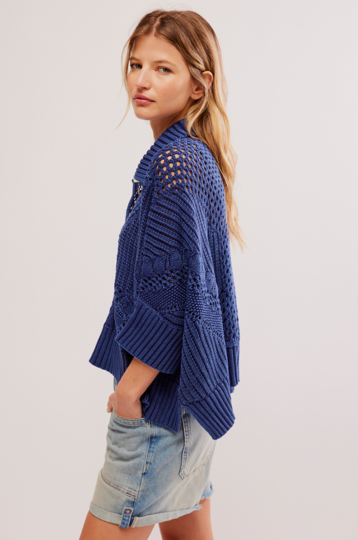 Free People: To The Point Polo - Midnight Rain - Revel Boutique