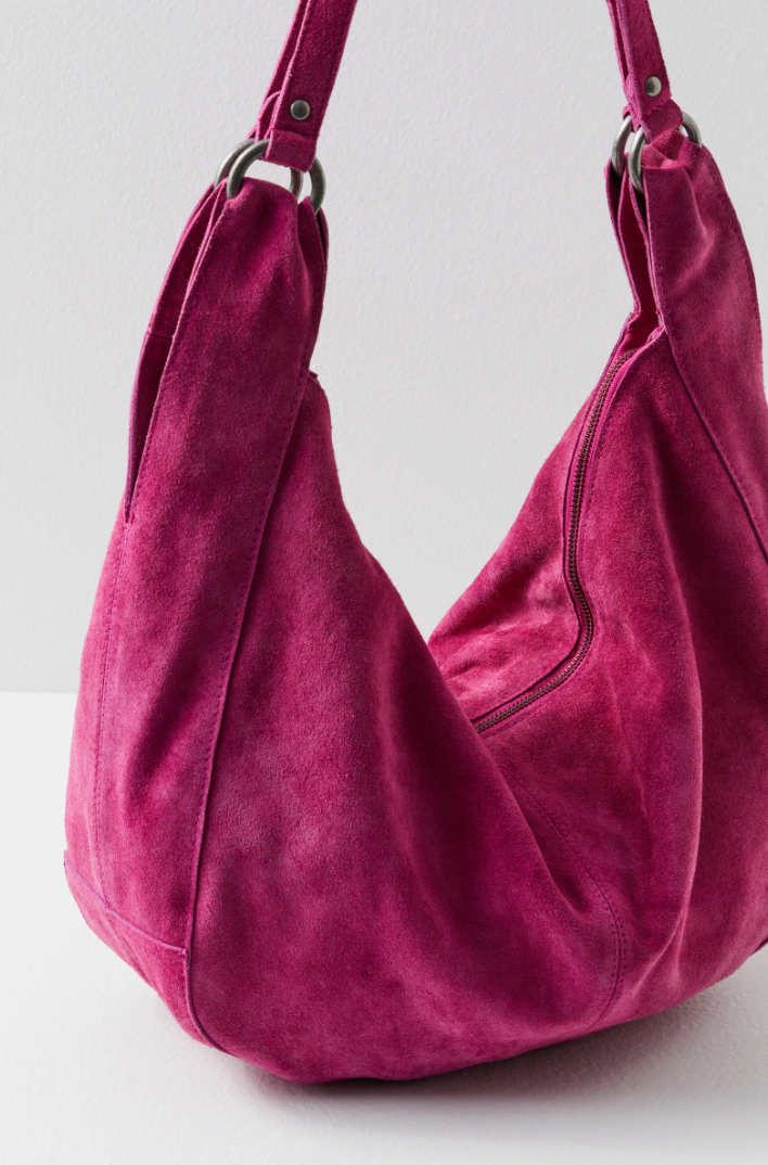 Free People: Roma Suede Tote - Fuchsia - Revel Boutique