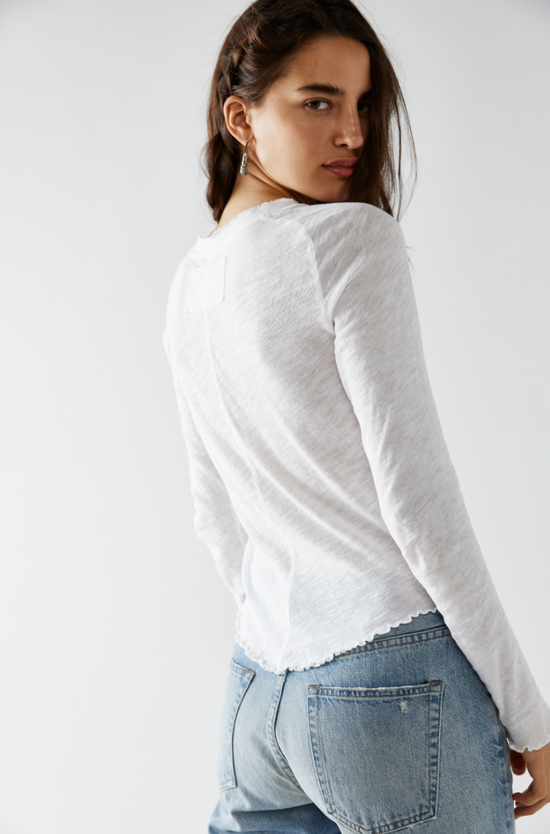 Free People: Be My Baby Long Sleeve Tee - Ivory - Revel Boutique