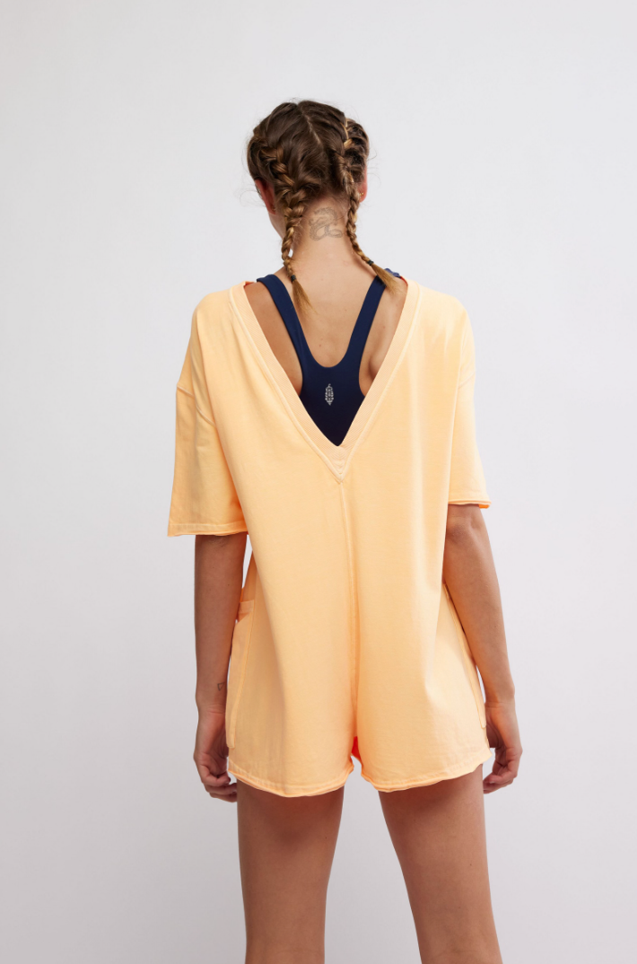 Free People: Hot Shot Tee Romper - Morning Sun - Revel Boutique