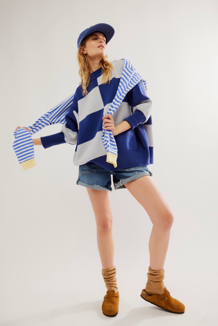 Free People: Easy Street Checkered Tunic - Blueprint - Revel Boutique