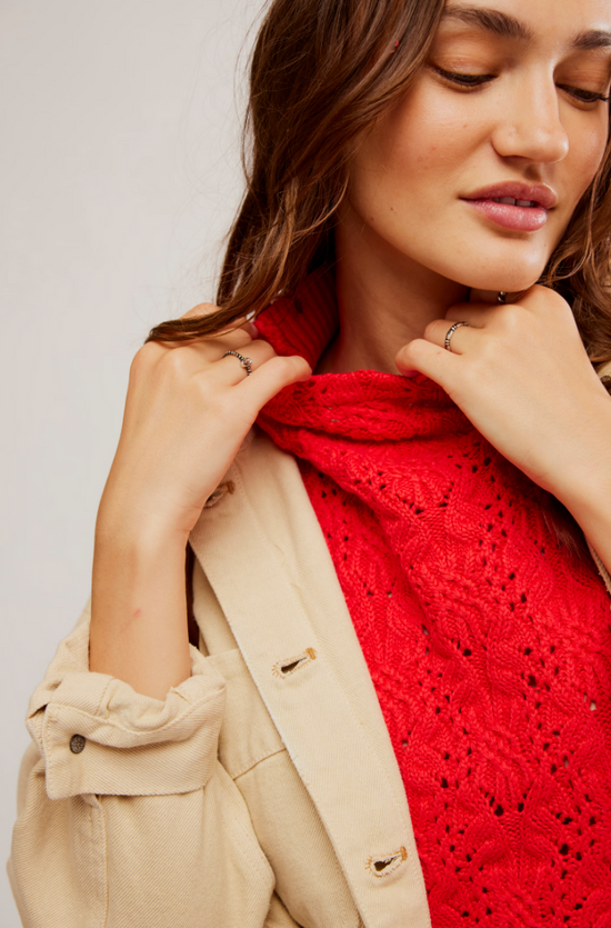 Free People: Vickie Mock Neck Sweater - Heart Eyes - Revel Boutique