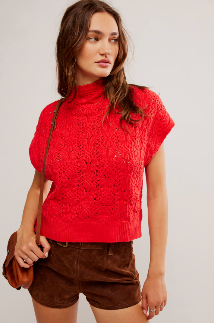 Free People: Vickie Mock Neck Sweater - Heart Eyes