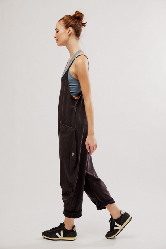 Free People: Hot Shot Onesie - Washed Black