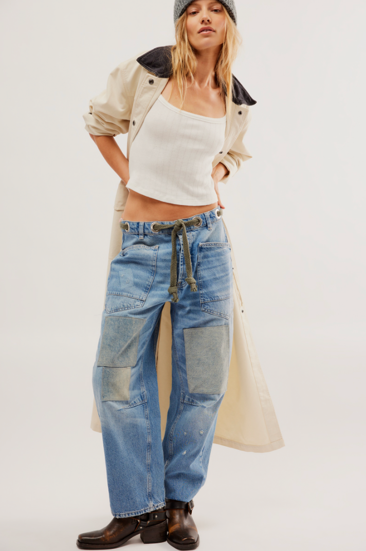 Free People: Moxie Low Slung Pull On - Truest Blue