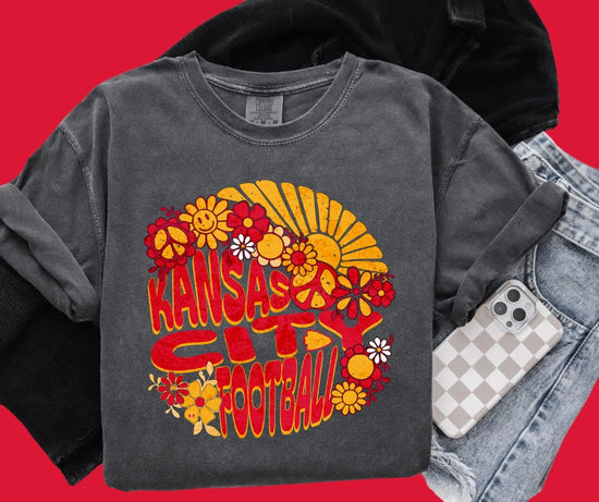 Groovy KC Football Tee - Revel Boutique